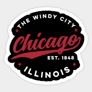 Chicago Windy City Illinois America Nick Red Sticker